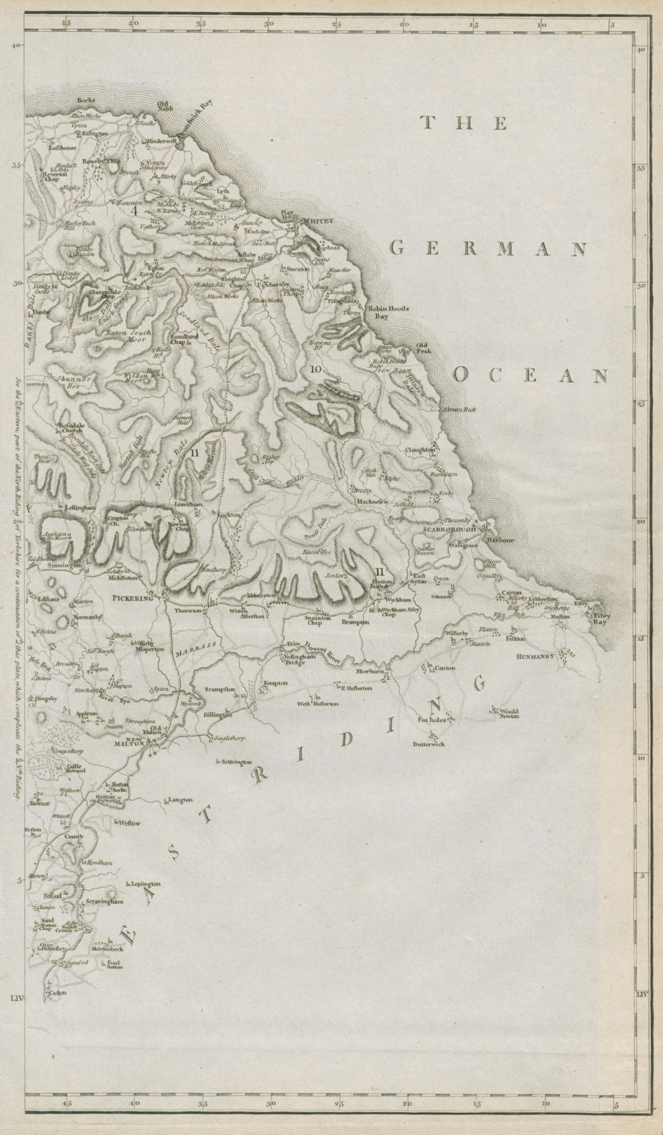 A map of the East part of the North Riding of Yorkshire by John CARY 1789